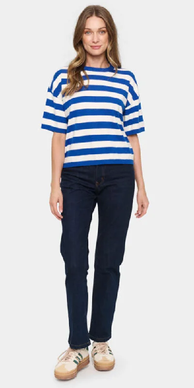 Saint Tropez Striped Pullover, blue