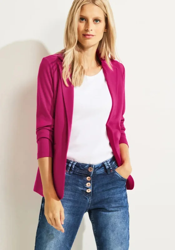 Cecil Lapel Collar Open Blazer, Cool Pink