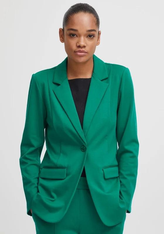 ICHI Kate Lapel Collar Blazer, Cadmium Green