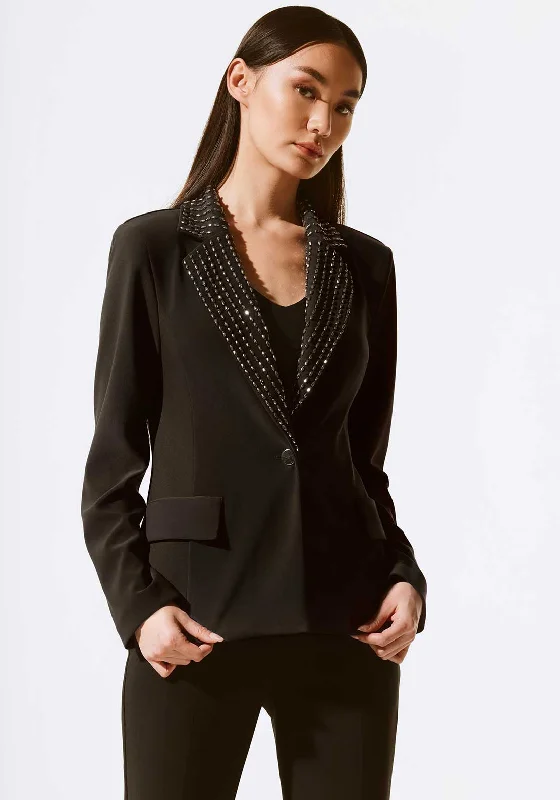 Joseph Ribkoff Beaded Collar Blazer, Black