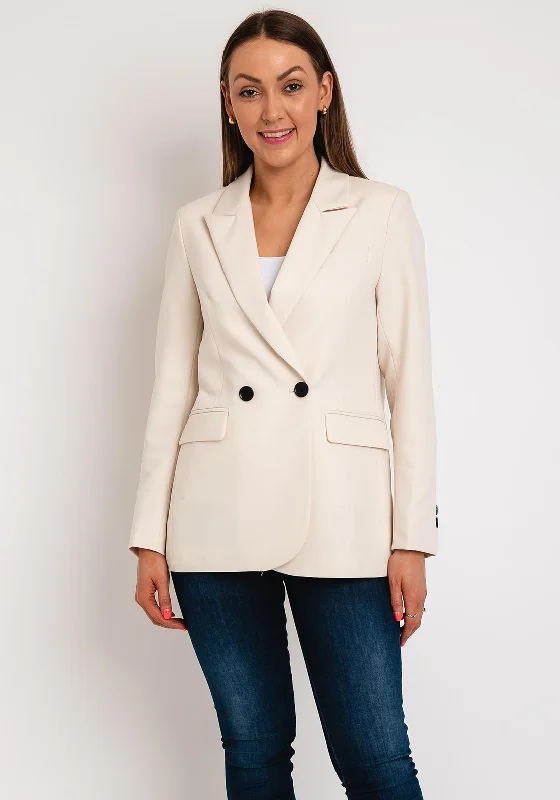 Serafina Collection Double Breasted Blazer, Beige