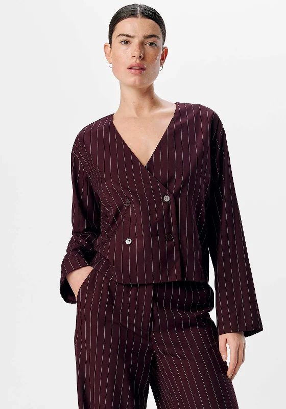 Object Shay Pinstripe Blazer, Wine