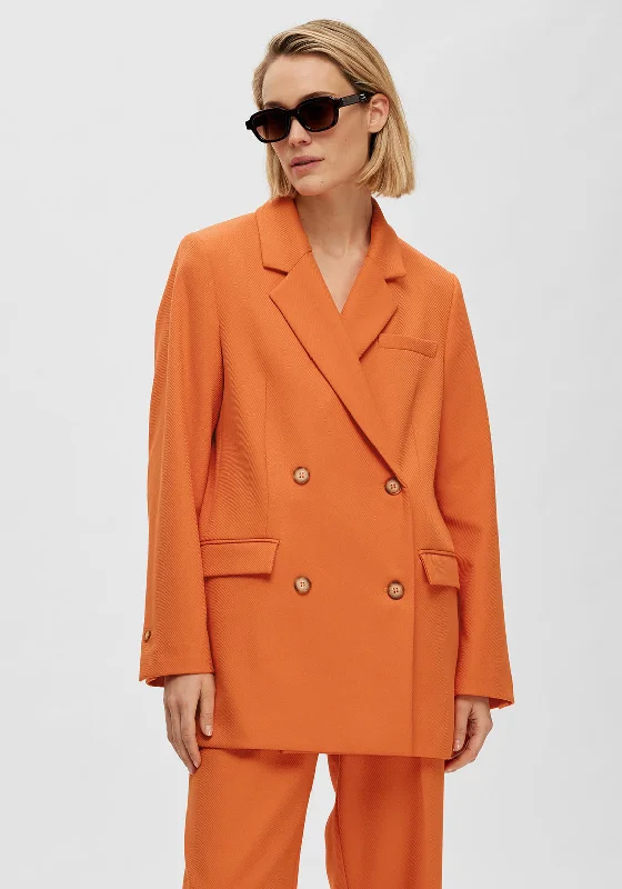 Selected Femme Nella Relaxed Blazer, Orangeade