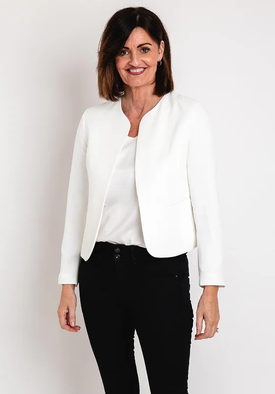 Serafina Collection Open Front Blazer, White