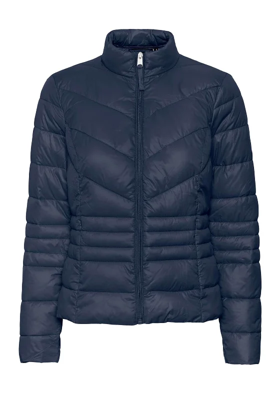 Vero Moda Short Quilted Zip Jacket, Navy Blazer