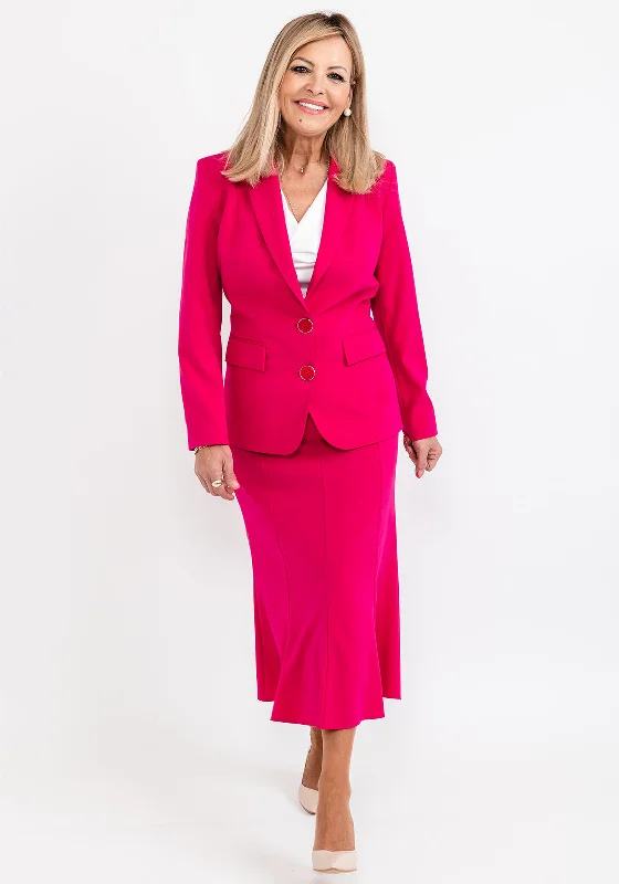 Via Veneto Dolores Single Breasted Blazer, Fuchsia