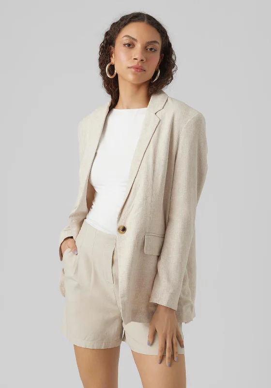 Vero Moda Vera Linen Blazer, Oatmeal